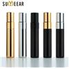 sumeear 50/100 pz/lotto 5ml Mini bottiglia di profumo in alluminio Spray atomizzatore bottiglie campione vuoto oro argento nero fiale di vetro