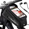 WEST BIKING Borsa da bicicletta impermeabile Borsa da ciclismo per tubo superiore Borsa da telaio anteriore Custodia per telefono da 7,4 pollici Touch Screen Borsa da bici da strada MTB