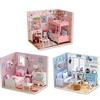zuuton Mini casa delle bambole in legno assemblato modello costruzione piccola casa Kit Puzzle 3D giocattoli decorazione camera da letto con mobili regali casa delle bambole