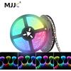 MJJC WS2812B RGBIC LED Strip Light 5V DC 5050 300LED SMD Nastro LED digitale Lampada a nastro PCB nero Impermeabile indirizzabile RGB IC Stripe