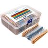 AOKIN Kit resistore da 2600 pezzi 130 valori 1/4W da 1 Ohm a 3M Ohm 1/4 Watt Tolleranza 1% Assortimento di resistori a film metallico