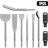 SHENSEN 7 pezzi set di scalpelli SDS Plus punta da trapano a percussione rotante punta piatta scalpello strumenti per muratura per rimuovere blocchi di cemento pareti roccia