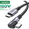 UGREEN 90 ° Cavo da USB C a USB C ad angolo retto PD100W per iPhone 17 16 Samsung S25 Xiaomi 5A Cavo da gioco QC4.0 tipo C a ricarica rapida