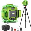 Lfine Livello Laser 4D 16 Linee con Treppiede Orizzontale Verticale Verde 360 da 39,37 Pollici (1M) ° Laser Nivel professionale autolivellante