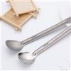 Tiartisan Manico lungo Cucchiaio semilavorato/smerigliato Spork Posate in titanio Stoviglie da campeggio ultraleggere da picnic all'aperto