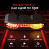 RAVEMEN Indicatori di direzione per bici Luce posteriore per bicicletta Fanale posteriore senza fili Clacson NT101 Allarme vibrazione antifurto Sensore freno on-off automatico