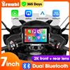 srnubi Navigazione DVR per moto da 7 pollici Telecamera CarPlay 2K IP67 Host impermeabile Doppio Bluetooth Wireless Android Auto per schermo Moto