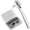 Galacok Set di mini chiavi a cricchetto 28/32 in 1 con offset ad angolo retto 1/4" 72 denti con impugnatura per cacciavite punta Torx magnetica per spazi stretti