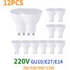 PIBAOGU 12PCS AC220V HA CONDOTTO LA Lampadina 3W 6W 9W 12W GU10 HA CONDOTTO LA Lampadina del Riflettore Angolo del Fascio di 270 Gradi Per La Decorazione Dell'home Office lampada di luce