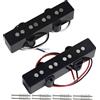 FLEOR Set di pickup per basso Alnico 5 stile aperto Pickup JB Neck Bridge neri per basso 4 corde