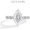 ATTAGEMS 3.0CT Marquise Cut Moissanite Anelli di fidanzamento per le donne 14 * 7mm Lab Diamond S925 Gioielli in argento sterling per la festa nuziale