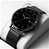 Hannah Martin Orologio da uomo dal design classico Bauhaus Orologio da uomo ultra sottile al quarzo giapponese blu scuro impermeabile in acciaio inossidabile con calendario aziendale