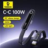 Baseus MVP3 Cavo USB C a gomito da 100 W per iPhone 17 16 15 Pro Max Cavo LED tipo C per MacBook Pro Cavo di ricarica rapida per Xiaomi