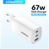 ASOMETECH Caricatore GaN da 67 W PD USB Tipo C Ricarica rapida Ricarica rapida 3.0 PD3.0 Caricatore per telefono per iPhone 14 13 12 Pro Max Samsung S23 Tablet