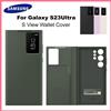SAMSUNG Custodia a portafoglio Smart View originale per Samsung Galaxy S23 Ultra, cover trasparente Smart Clear View Flip Cover EF-ZS918