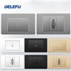 DELEFU PC Brasile Standard Interruttore Presa 118*72mm10A 20A Interruttore campanello Campanello Ding Dong Grigio Nero Bianco Oro