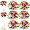 Uflower 6 pezzi di fiori artificiali centrotavola decorazioni da tavola palla di rosa per matrimoni composizioni floreali bouquet decorazioni per la casa per feste
