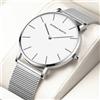 Hannah Martin Orologio da uomo d'affari al quarzo Movimento originale giapponese Orologio casual ultra sottile in acciaio inossidabile alla moda nero argento