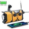 STONEGO Radio solare di emergenza a manovella con torcia a LED, radio meteorologica portatile AM/FM/NOAA con caricatore per telefono cellulare da 2000 mAh