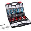 SucceBuy Kit di riparazione filettatura elicoidale Kit di strumenti per ristrutturazione metrica SAE Punte da trapano HSS Inserti filettati Strumenti di installazione breakoff