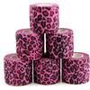 DMTATTOO Nastro per benda per tatuaggi con stampa leopardata rosa, antiscivolo, non tessuto, impermeabile, monouso, autoadesivo, con benda elastica