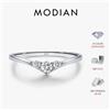 MODIAN Semplice Eternity Moissanite Anello in argento sterling 925 scintillante Semplice sottile Anelli per fedi nuziali per le donne Regalo di gioielleria raffinata