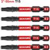 Geinxurn 2 In.Torx Head Power Impact Set di punte magnetiche resistenti, set di punte per cacciavite T15 con stella in acciaio legato S2