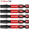 Geinxurn Set di punte magnetiche resistenti agli urti da 2 pollici (T30), punte di alimentazione con testa Torx, set di punte per cacciavite T30 con stella in acciaio legato S2