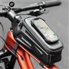ROCKBROS Borsa da bici Borsa da manubrio anteriore Guscio rigido 360 ° Supporto per cellulare con borsa da ciclismo con telaio frontale impermeabile touch screen