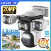 LS VISION 20MP Tre Schermi WiFi Telecamera di Sicurezza Esterna 10X Zoom Ottico Quattro Lenti Umane Auto Tracking Telecamere CCTV Impermeabili