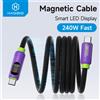 Hagibis Cavo magnetico da USB C a USB C con display a LED Cavo di ricarica USB C Tipo-c PD 240W Cavo di ricarica rapido per iPhone 15/16/17