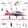 Fms 70mm Avanti V3 Set completo di accessori tra cui fusoliera, ali principali, coda piatta, coda verticale, carrello di atterraggio,