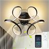 IRALAN Ventilatore da soffitto moderno ventilatore a sospensione decorativo per la casa con lampada motore reversibile adatto cucina soggiorno lampadario creativo ventilatore
