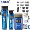 Kemei Trimmer KM-2797 Tagliacapelli elettrici ricaricabili Set Rasoio LCD KM-1112 Kit cordless per macchina da barba a secco e a umido
