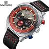 NAVIFORCE Orologi sportivi multifunzione impermeabili per uomo Orologio da polso quadrato luminoso analogico al quarzo di marca di lusso in pelle di moda