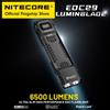 NITECORE EDC29 Utra Slim EDC Flashlight 6500 lumen USB-C Luce tattica ricaricabile Troch Batteria agli ioni di litio incorporata da 2500 mAh