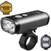 RAVEMEN PR2400 Luce per bici Faro OLED Display dell'ora di esecuzione Lampada frontale per bicicletta Faro ricaricabile 8000mAH Wireless Antiriflesso
