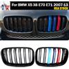 MagicKit Griglia anteriore a doppia stecca nera lucida di colore M per BMW X5 X6 E70 E71 2007-13