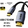FDBOY Cavo USB C a HDMI 2.1 8K@60hz 4K@120hz, cavi HDMI di tipo C, adattatore convertitore compatibile HDMI per laptop e TV Thunderbolt 3/4