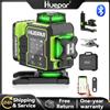 Huepar W04CG Livello laser Green Cross 4D 16 linee Livellatore Lazer Bluetooth con base rotante elettrica e ampio schermo LCD e telecomando