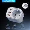 ASOMETECH Caricatore GaN da 33 W PPS PD 30 W QC3.0 Presa a muro per caricabatterie multi USB C con prese CA da 4000 W Ricarica super veloce per iPhone 15 Samsung