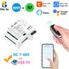 Diese Tuya WiFi RF Switch DC 12V 24V 2 canali Relè a contatto secco Trasmettitore telecomando wireless 50m funziona con Google Assist, Alexa