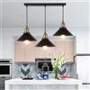 JOYINLED Paralume a sospensione vintage da 1/2/3 teste dal design moderno nero per illuminazione decorativa della cucina del soggiorno di casa