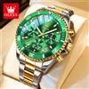 OLEVS 2870 Orologi da Uomo con Fasi Lunari, Calendario in Acciaio, Cronografo, Orologio al Quarzo Originale con Grande Quadrante Rotante, Orologi da Polso Sportivi di Lusso