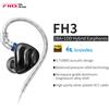 FiiO FH3 2BA + 1DD Knowles Driver ibrido dinamico placcato al berilio Auricolare in-ear IEM S.TURBO Design acustico Guscio in lega MMCX