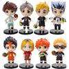 Bandai Set di 8 Figurine Haikyuu, Modello Oikawa Tooru Versione Q, Giocattolo Hinata Shoyo, Regalo Kei Tsukishima, Collezione Tadashi Yamaguchi in PVC