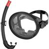 JoyMaySun Maschera da snorkeling ovale Maschera da pesca subacquea Classico stile retrò panoramico Ampia vista Occhiali da sub Lente in vetro temperato Tubo bagnato per adulti