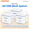 comfast Sistema WiFi Mesh COMFAST AC1200 per Copertura Domestica Completa, Router Wi-Fi Gigabit, Ripetitore di Segnale con 4 Antenne da 5dbi, Booster di Rete Mesh, Confezione da 3