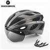 ROCKBROS Casco da bicicletta EPS Ultraleggero Outdoor MTB Visiera regolabile da uomo Donna Casco da bici Casco da ciclismo modellato integralmente diviso