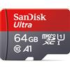 Sandisk Scheda Micro SD Sandisk 100% Originale 64GB Classe 10, Scheda Flash TF 64GB, Scheda di Memoria 64GB per Smartphone e Tablet PC